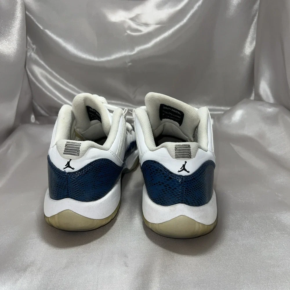 Jordan 11 Retro Low‎ Snakeskin Navy Size 7Y CD6846-102 | Preloved